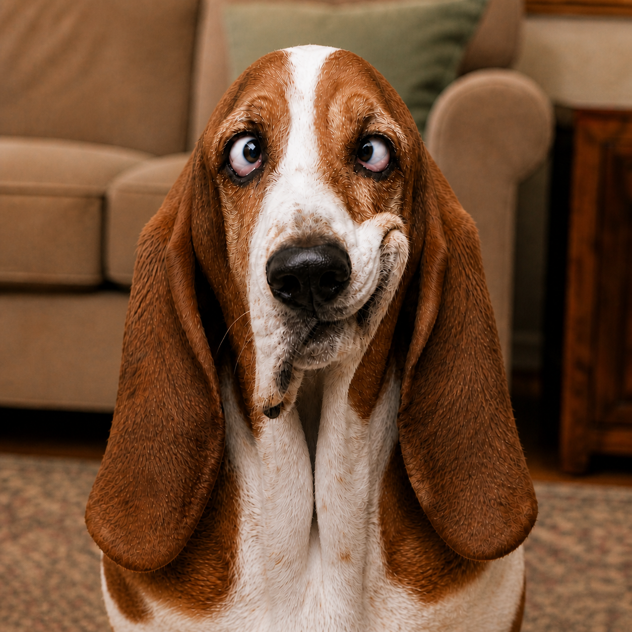 Basset hound after treatment