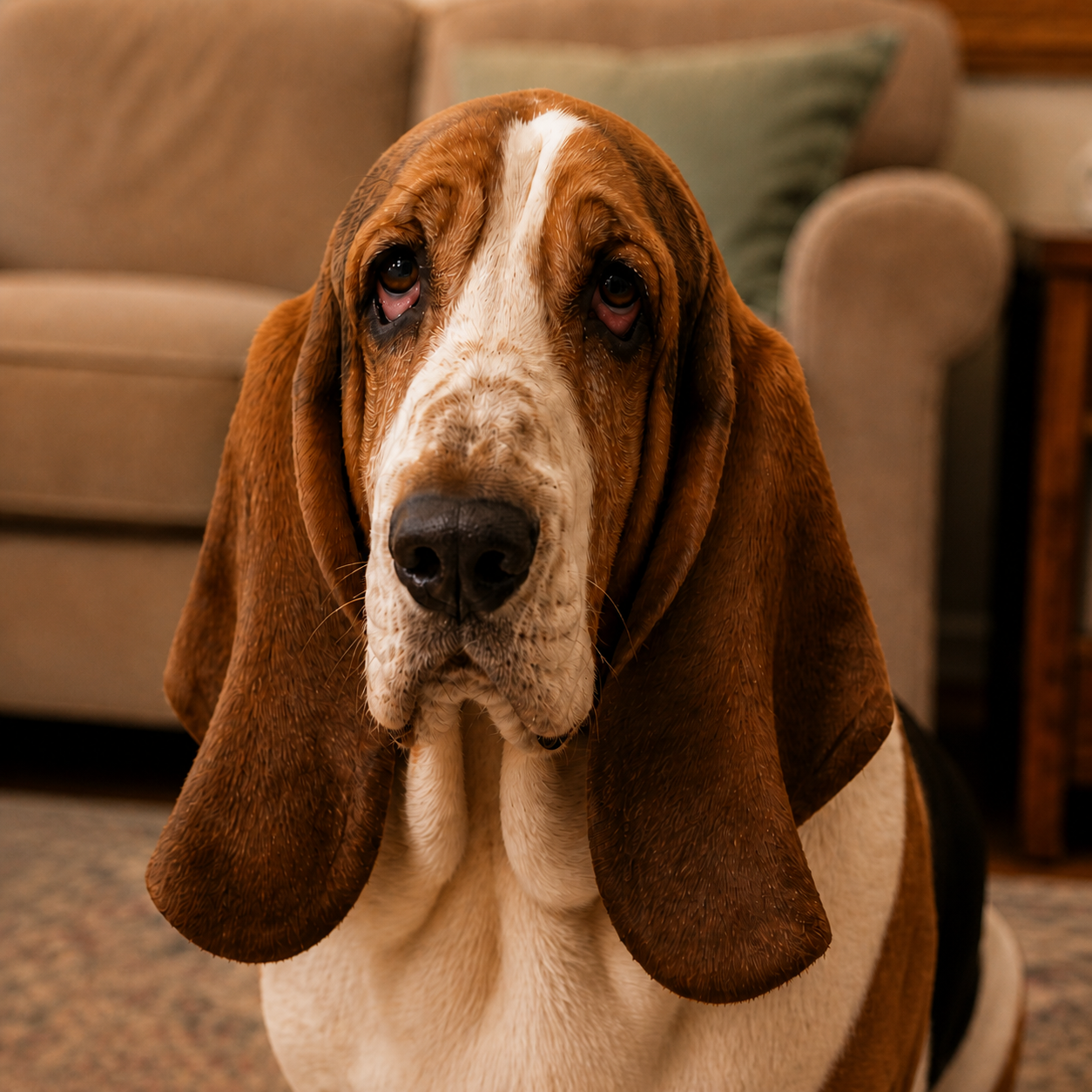 Basset hound before treatment