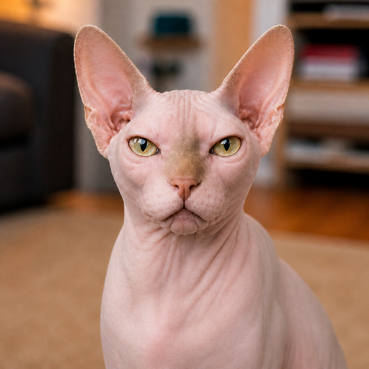 Sphynx cat after treatment